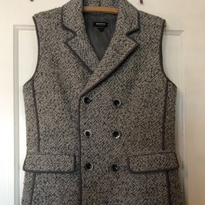 WORTH TWEED VEST High Quality Size 4 Tan Gray
